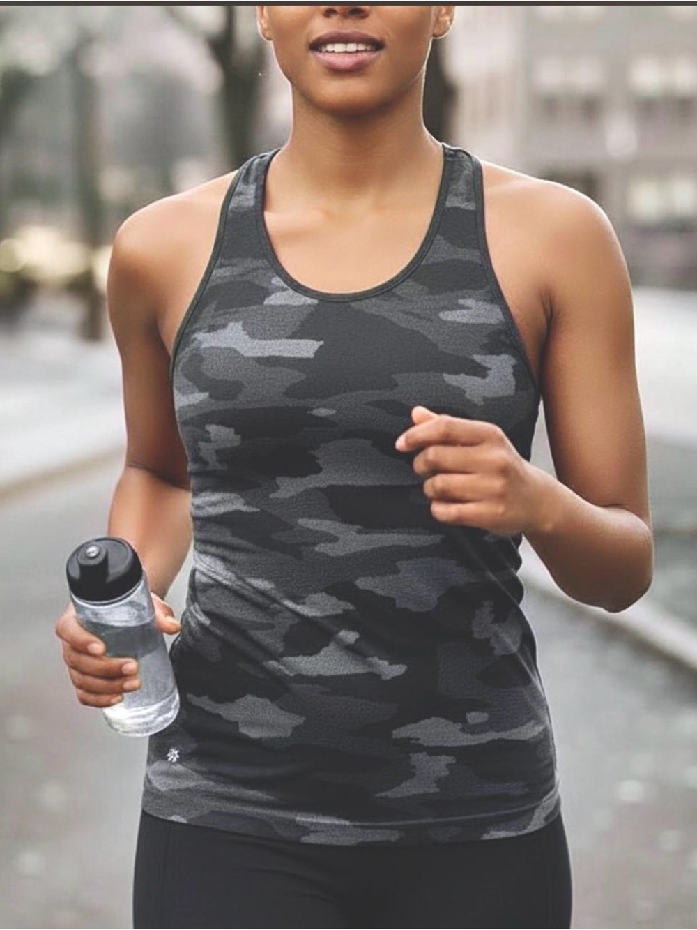 Athleta Gray Camo Racerback Tank